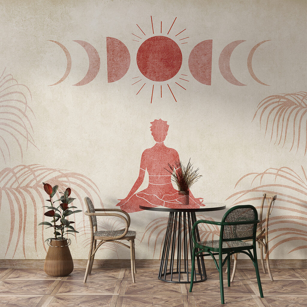 Meditazione con fasi lunari in un ambiente