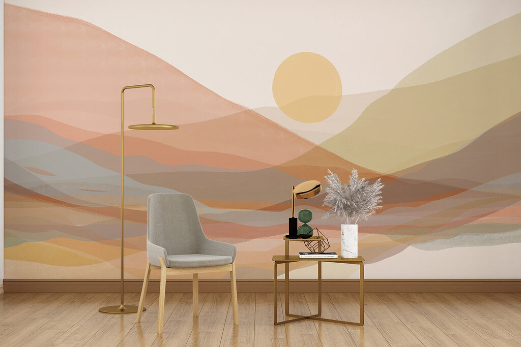 Sole sopra colline trasparenti — ambiente 3