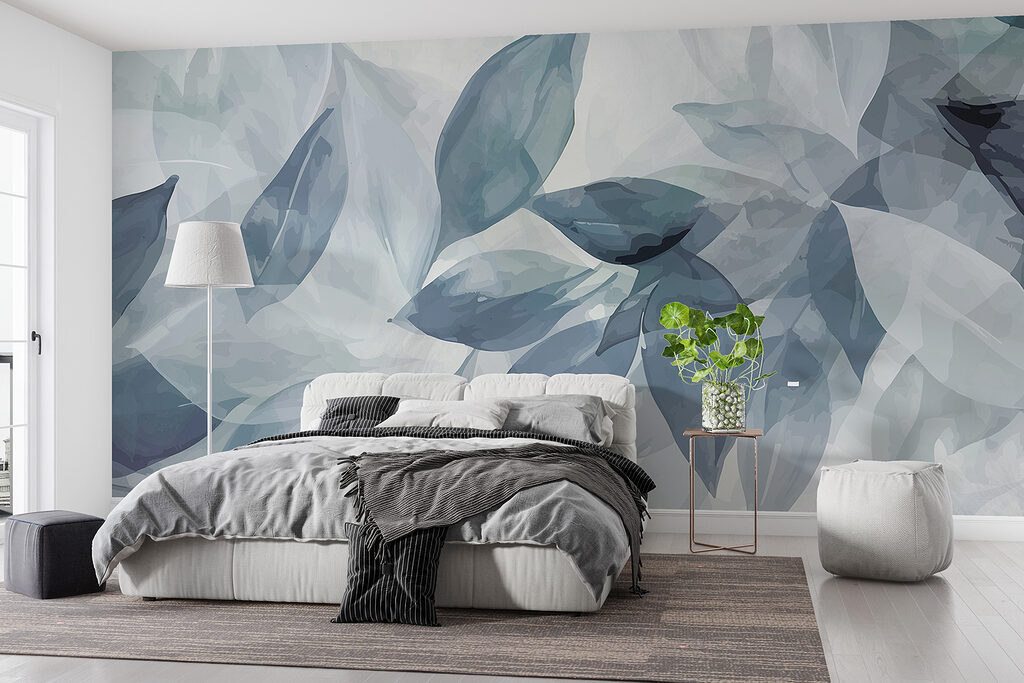 Foglie azzurre sovrapposte — ambiente 2