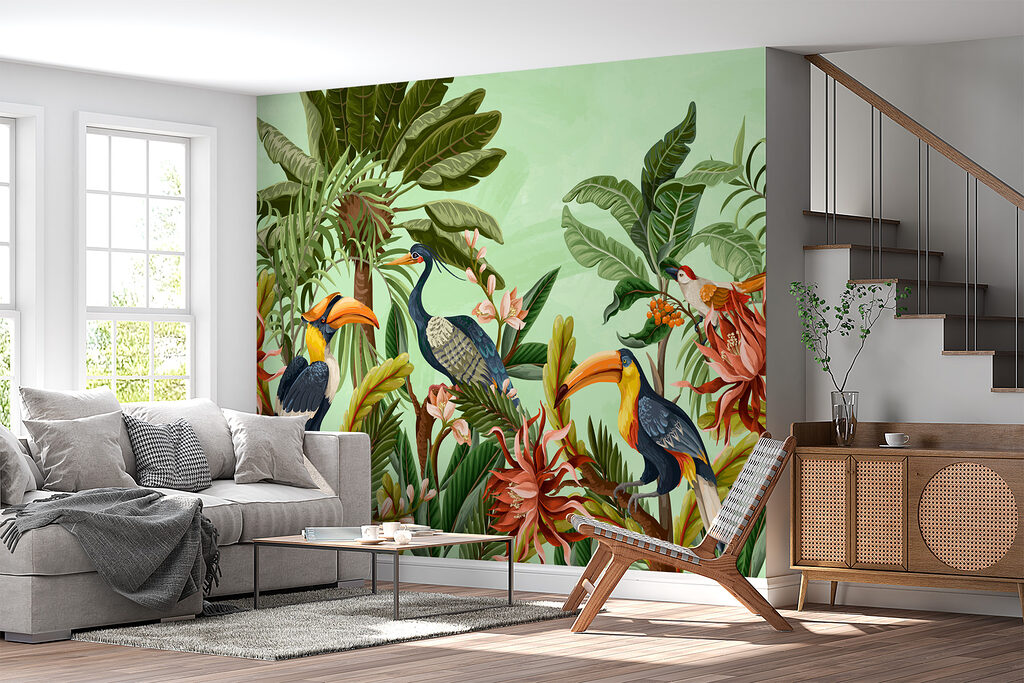 Tucani tra fiori colorati — ambiente 2
