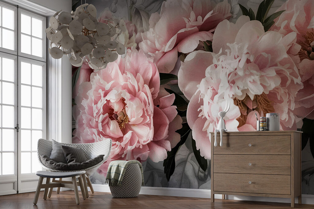 Fiori rosa su verde — ambiente 2