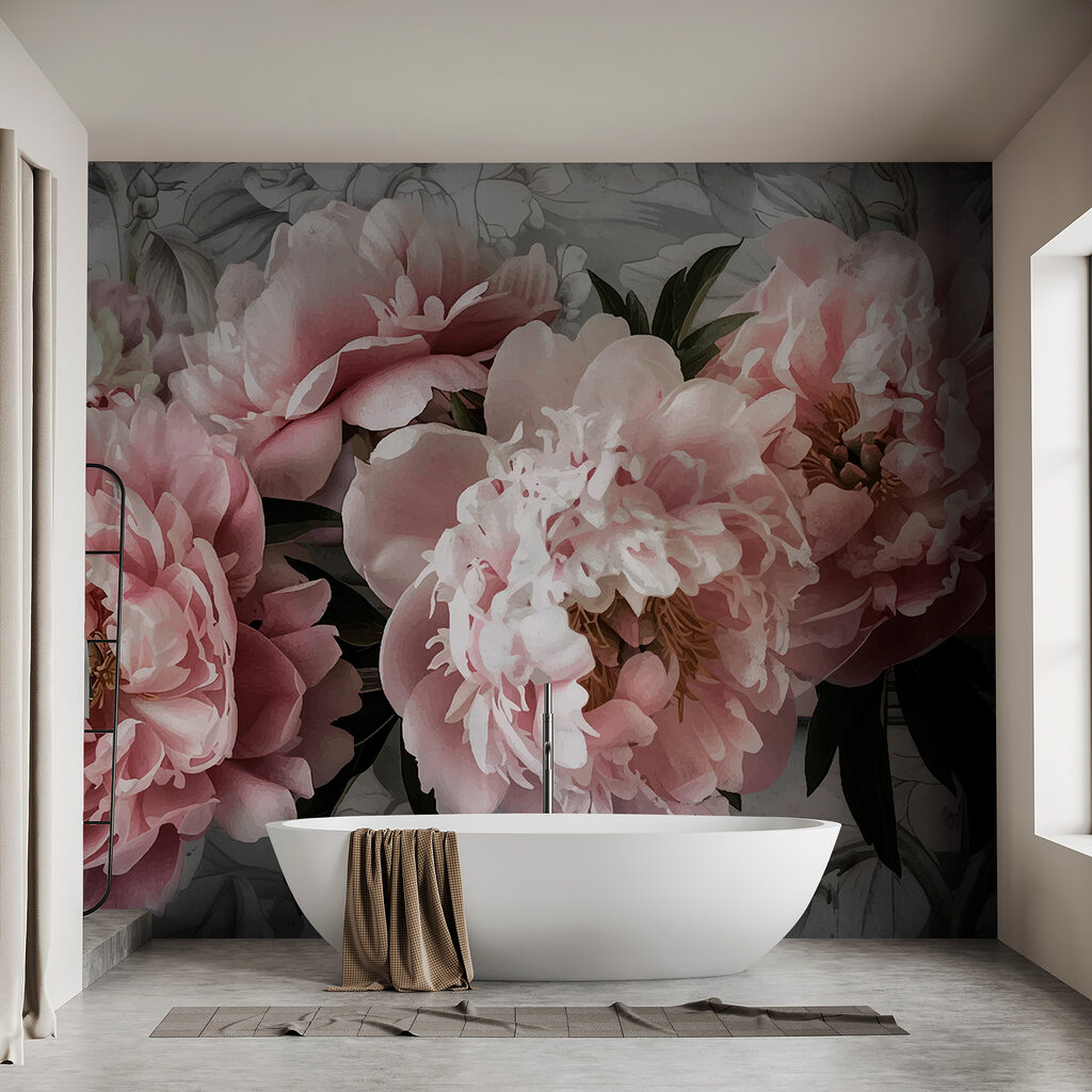 Fiori rosa su verde — ambiente 3