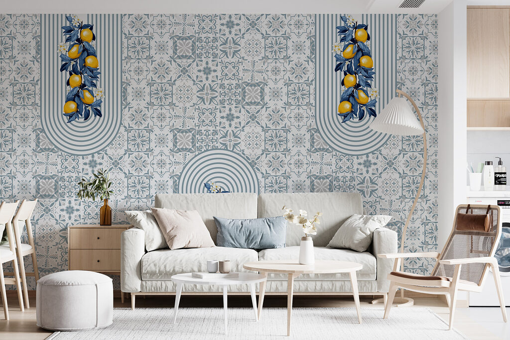 Limoni tra piastrelle blu — ambiente 1