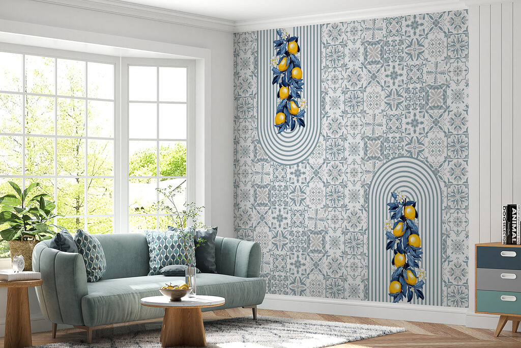 Limoni tra piastrelle blu — ambiente 2