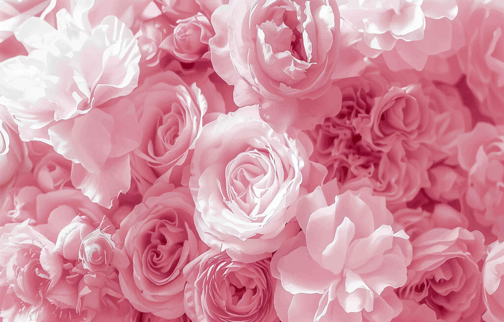 Rose rosa fitte — design completo