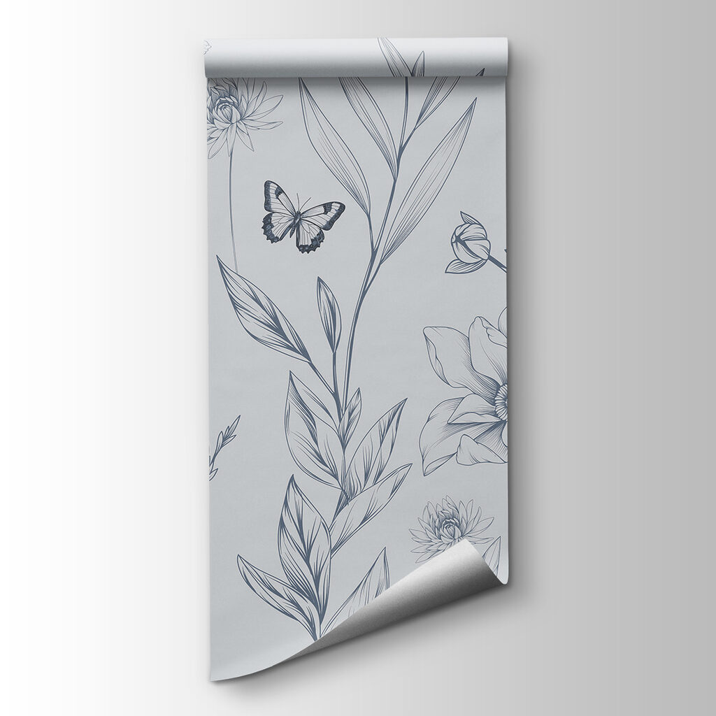 Farfalle tra fiori disegnati — vista del prodotto