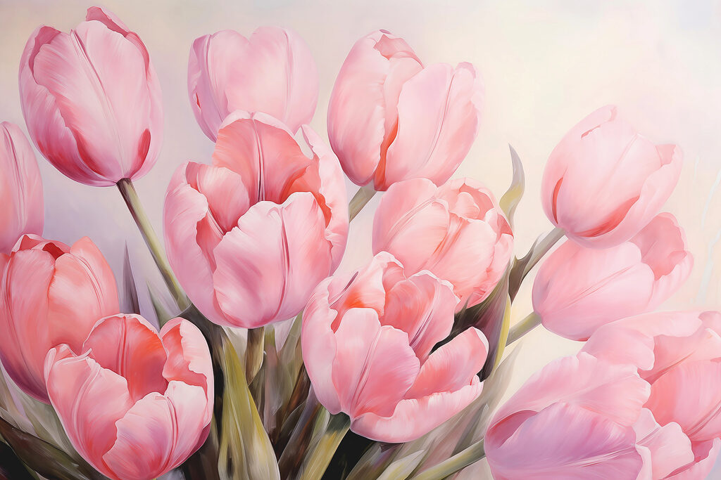 Tulipani rosa fitti — design completo