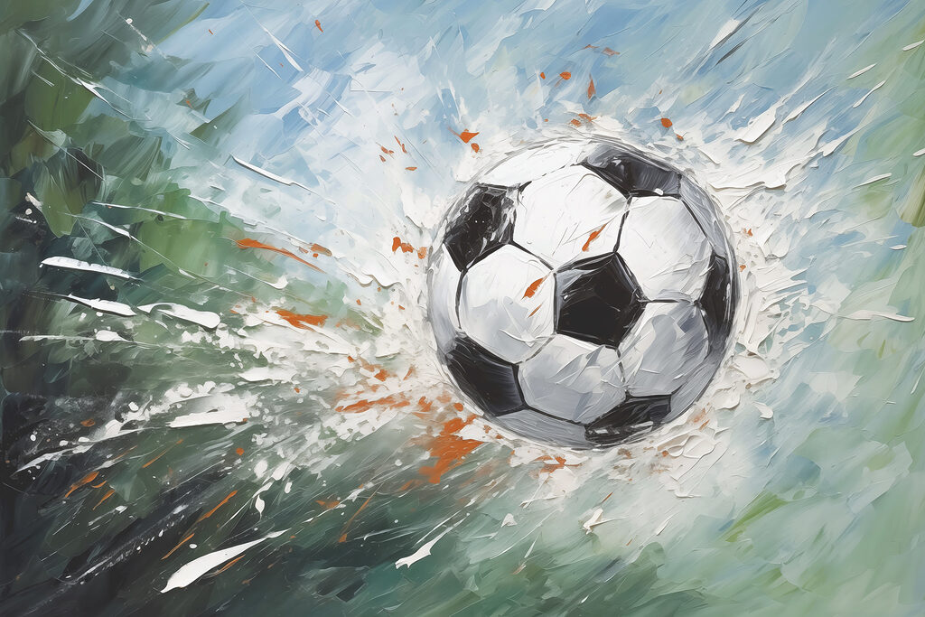 Pallone tra pennellate — design completo