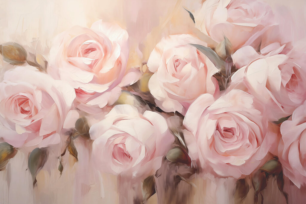 Rose di pennellate morbide — design completo