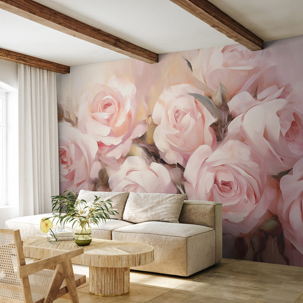 Rose di pennellate morbide in un ambiente