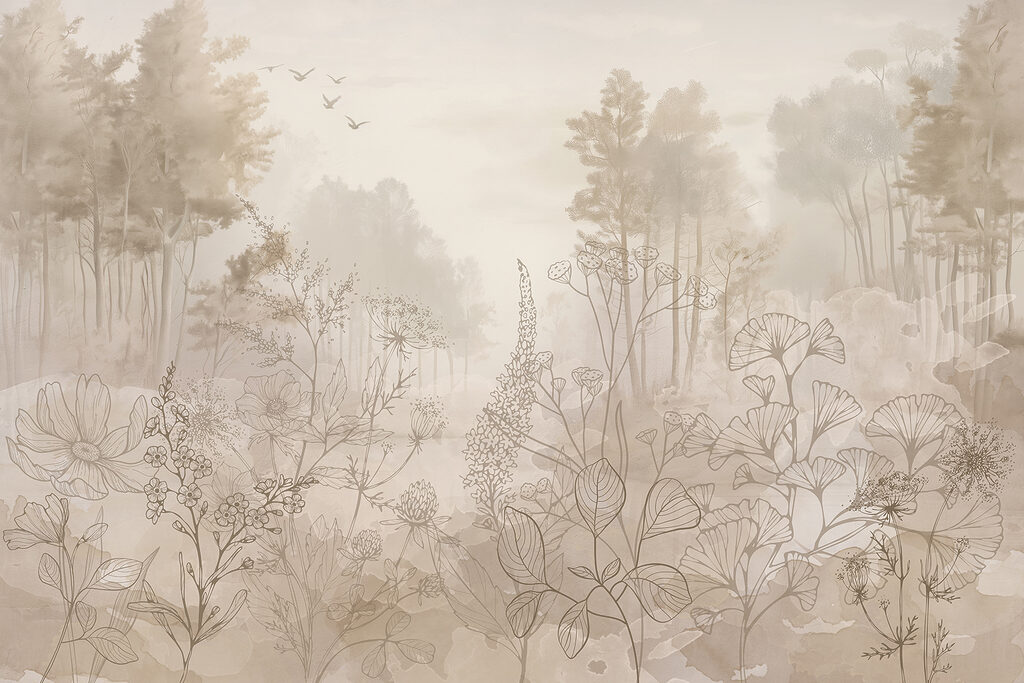 Margine di bosco fiorito — design completo