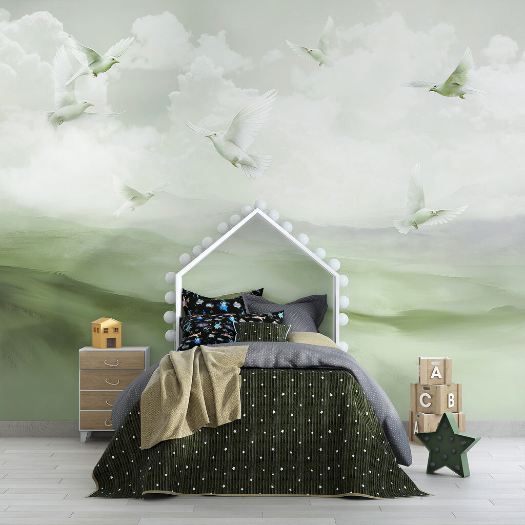 Uccelli bianchi sulle colline — ambiente 2