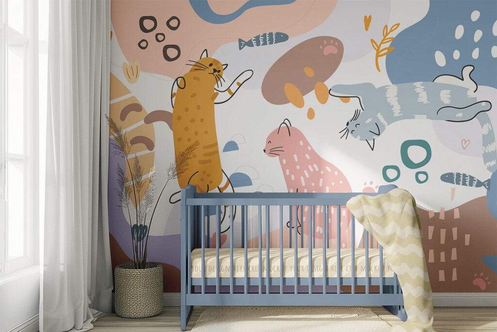 Gatti giocosi tra colori — ambiente 4