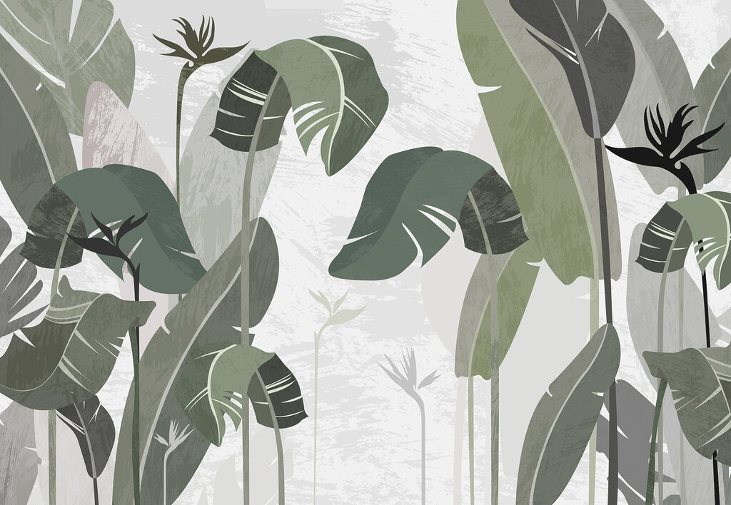 Foglie tropicali grafiche — design completo