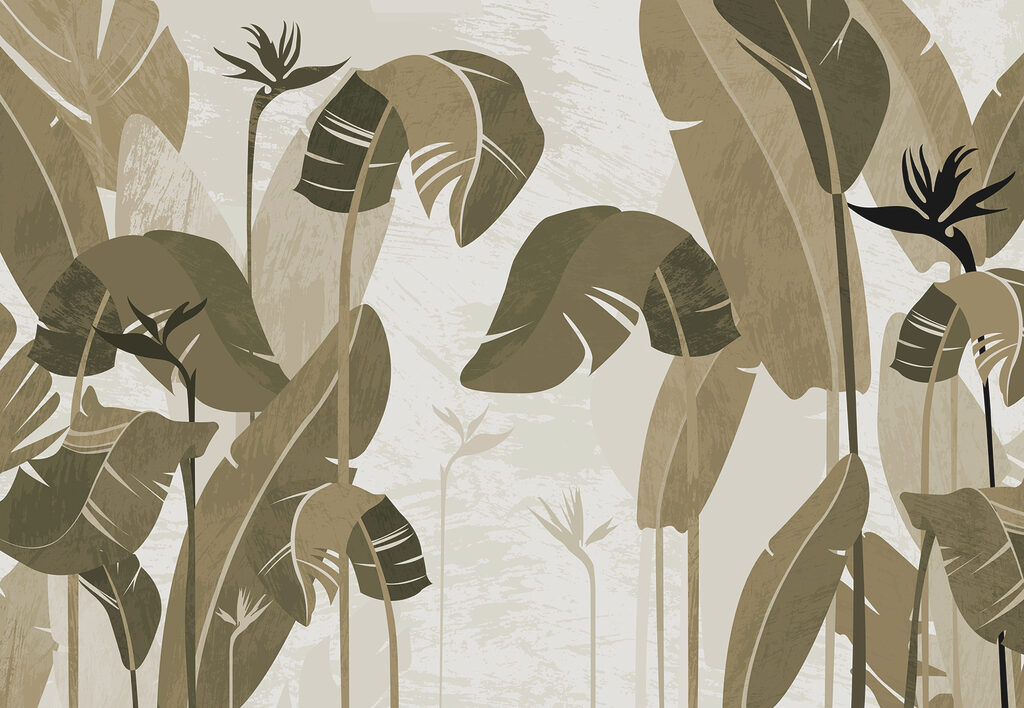 Foglie tropicali grafiche — design completo