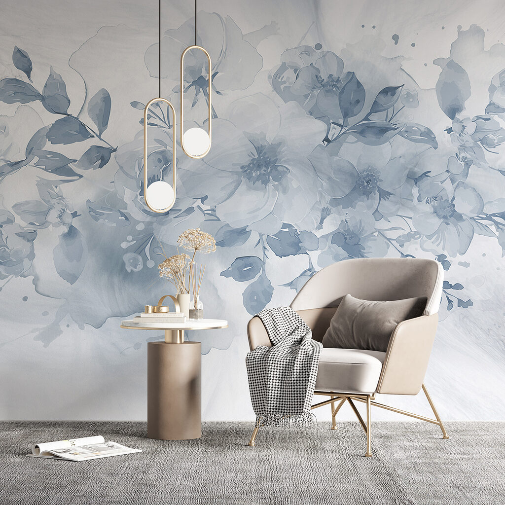 Bouquet blu ad acquerello — ambiente 4