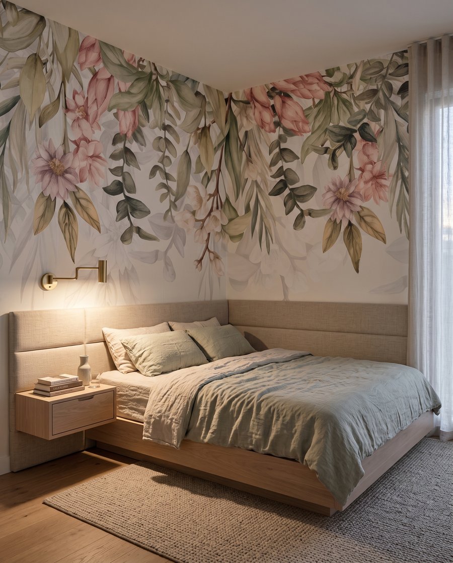 Tralci fioriti su bianco — ambiente 3