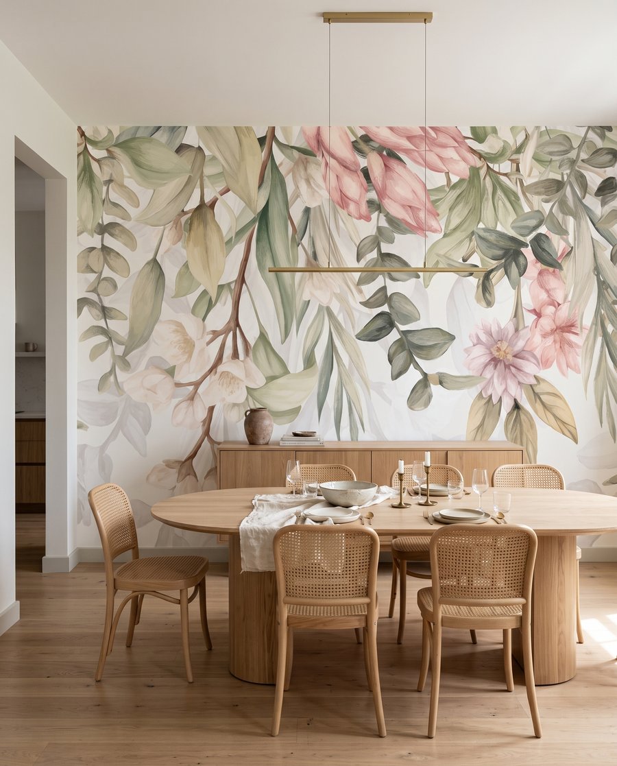 Tralci fioriti su bianco — ambiente 5