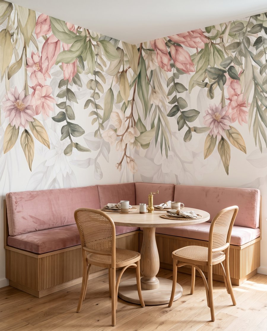Tralci fioriti su bianco — ambiente 6