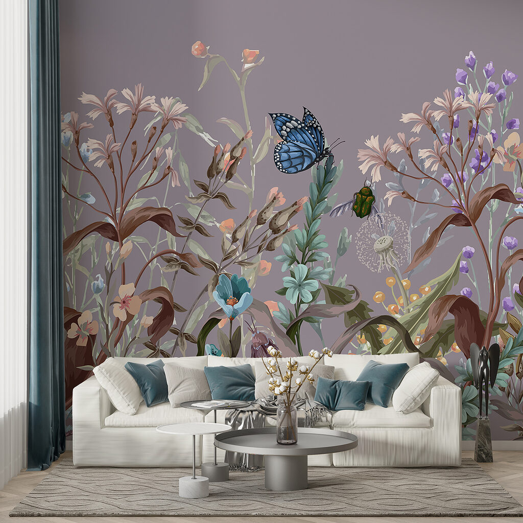 Steli fioriti e farfalla — ambiente 4