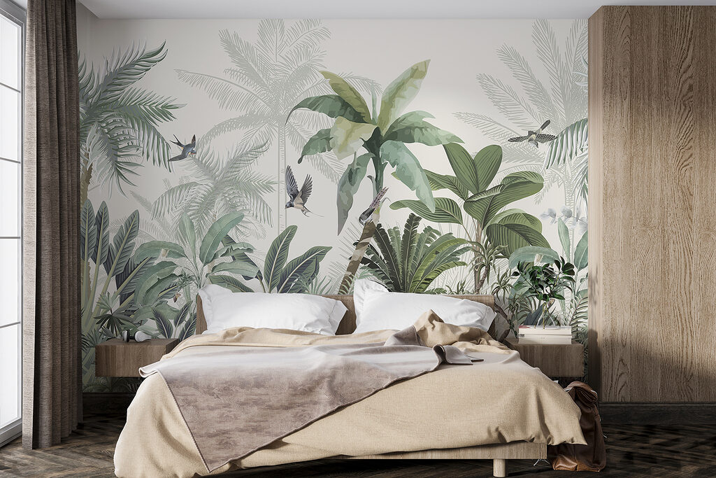 Uccelli tra piante tropicali — ambiente 1