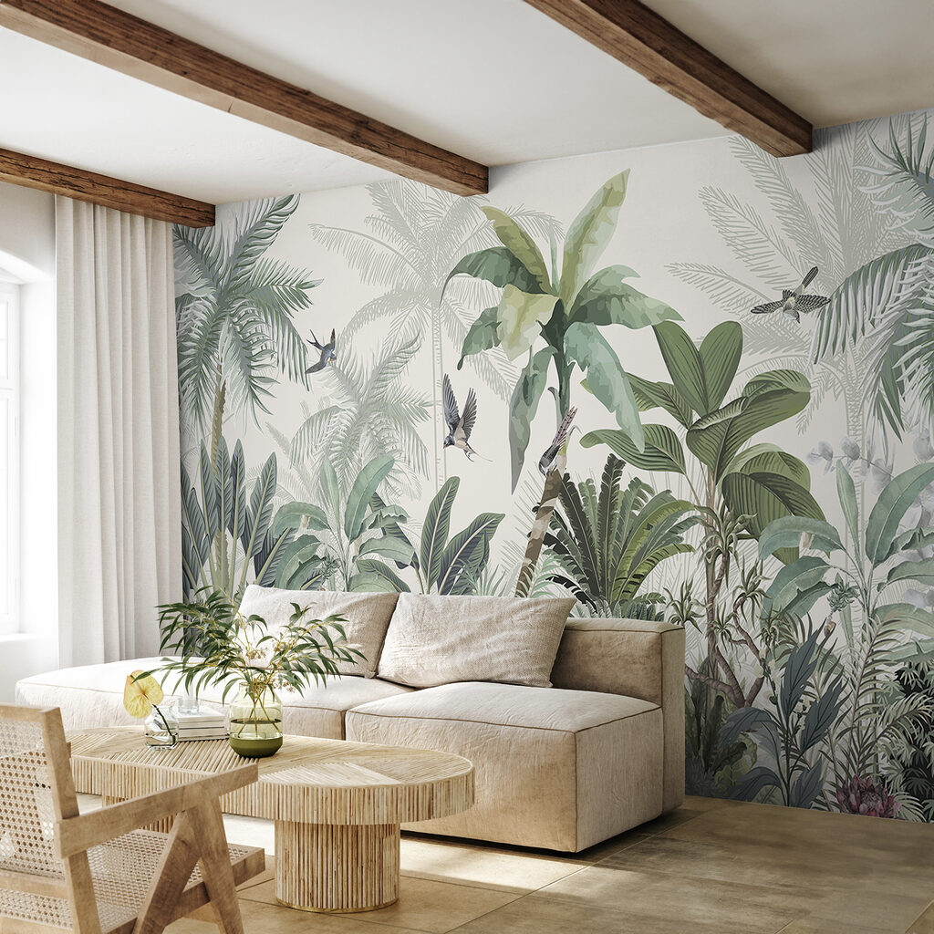 Uccelli tra piante tropicali — ambiente 2