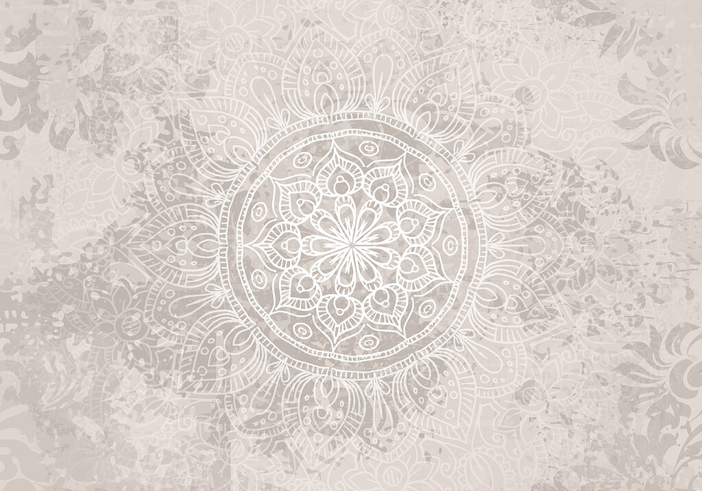 Mandala su fondo sbiadito — design completo