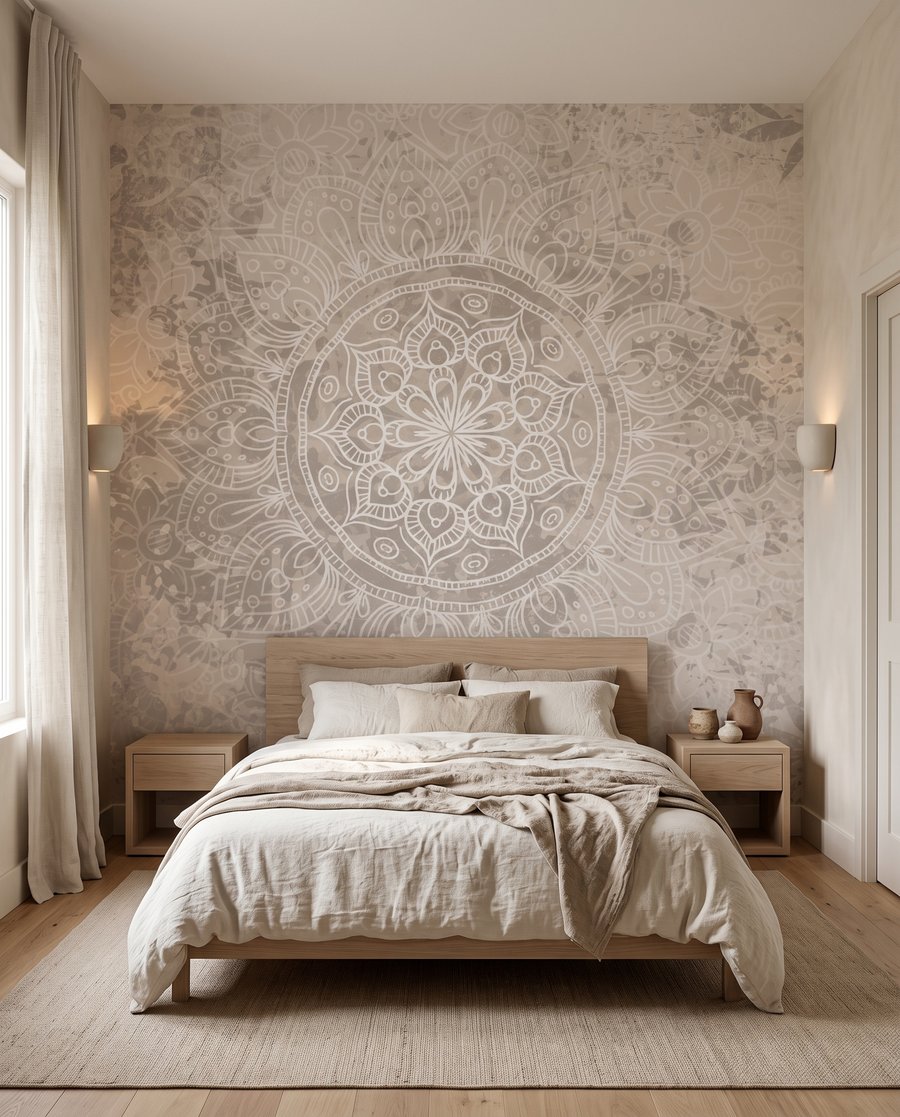 Mandala su fondo sbiadito — ambiente 2