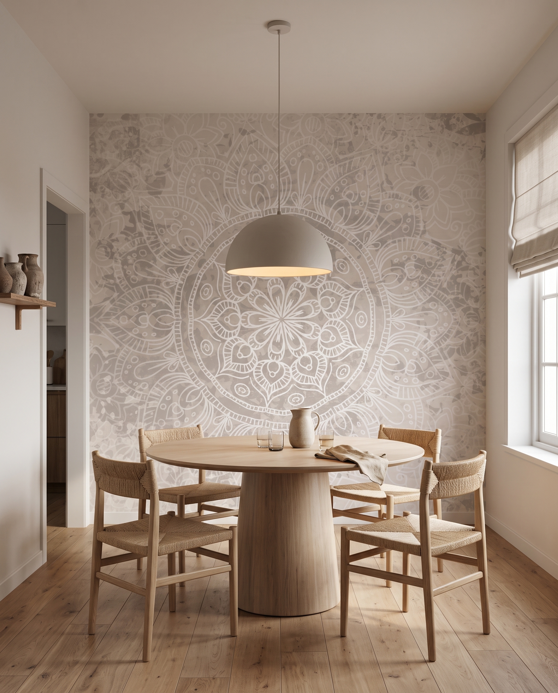 Mandala su fondo sbiadito in un ambiente