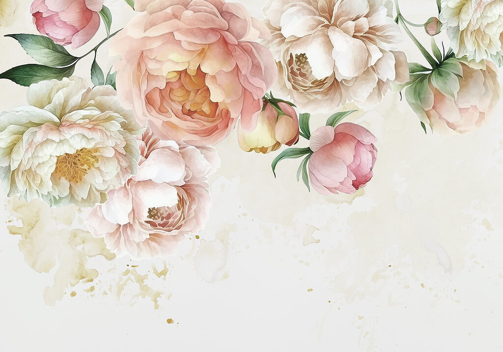 Peonie lungo il bordo — design completo
