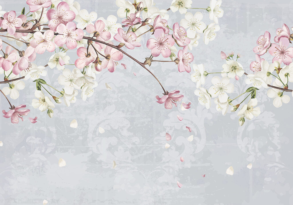 Rami fioriti rosa — design completo