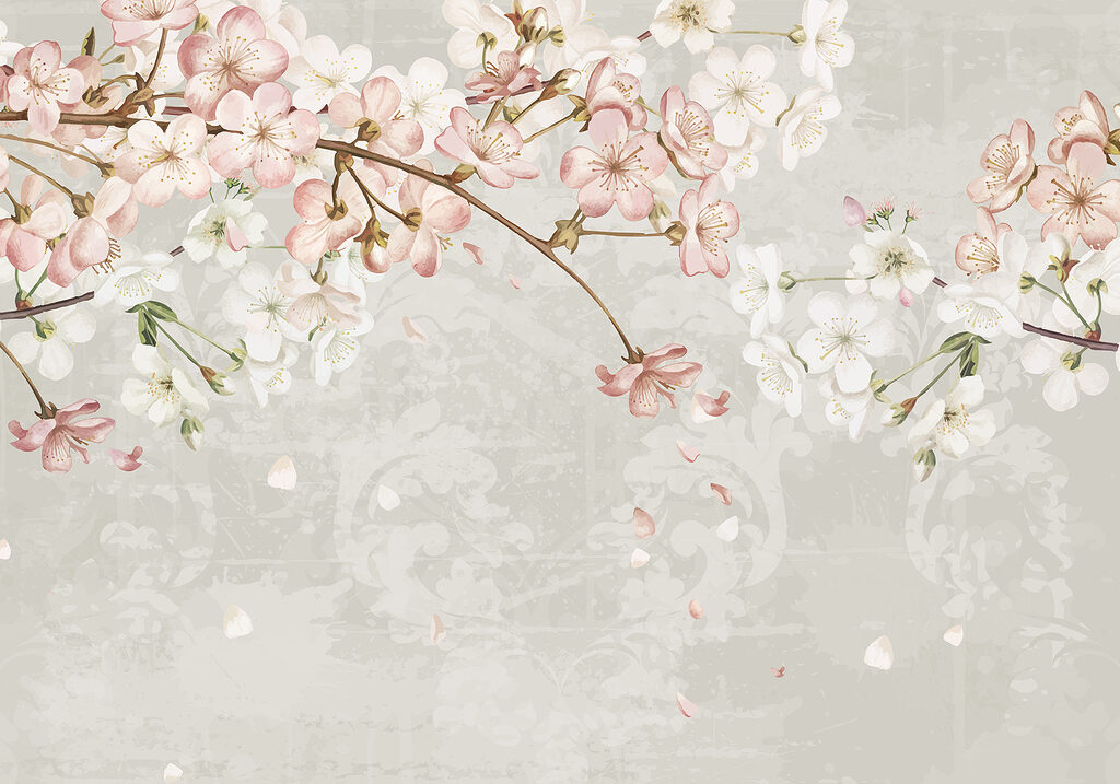 Rami fioriti rosa — design completo