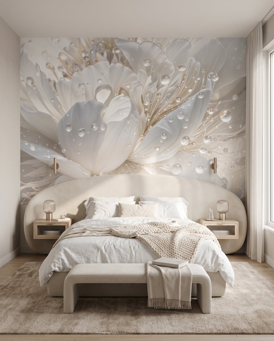 Fiore bianco con gocce — ambiente 2