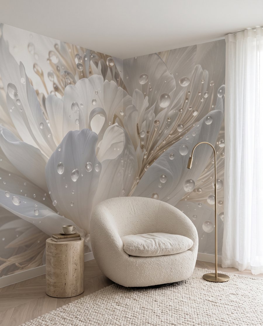 Fiore bianco con gocce — ambiente 3