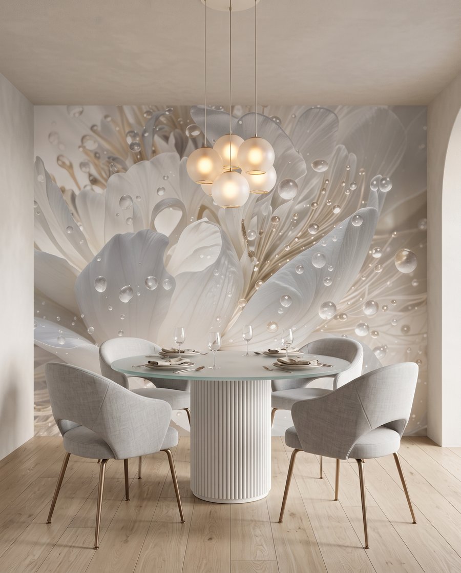Fiore bianco con gocce — ambiente 4
