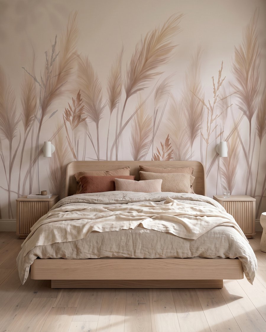 Pennacchi beige su bianco — ambiente 2