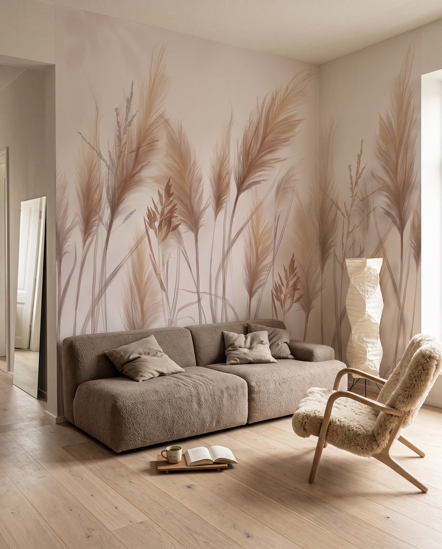Pennacchi beige su bianco — ambiente 3
