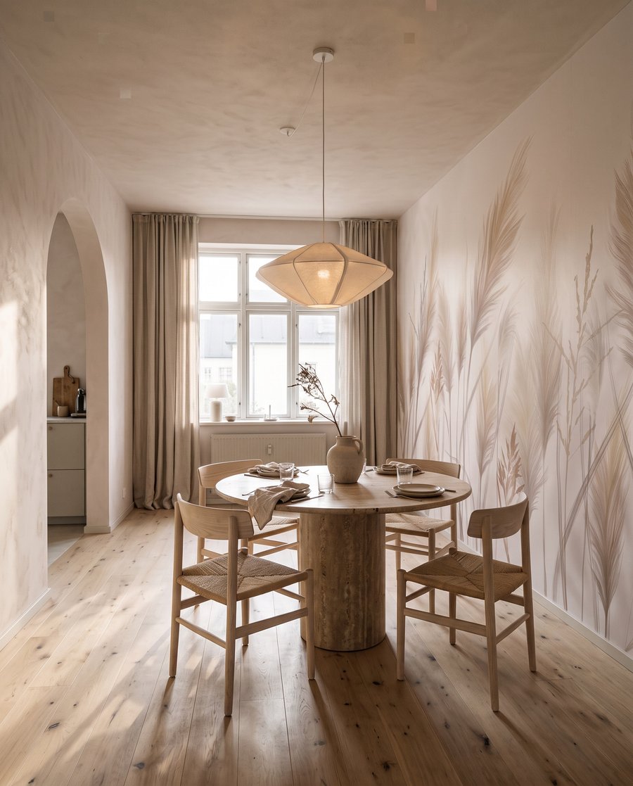 Pennacchi beige su bianco — ambiente 5