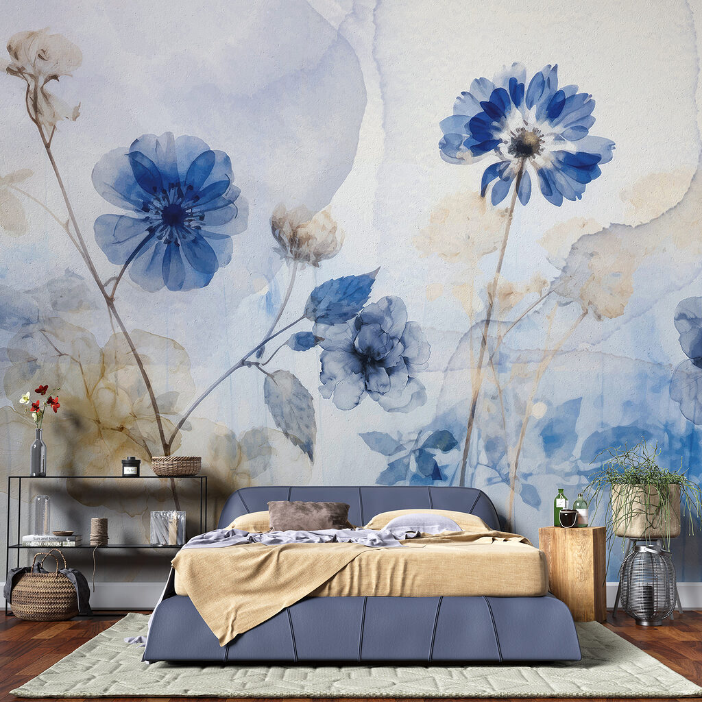 Fiori blu, velature chiare — ambiente 1