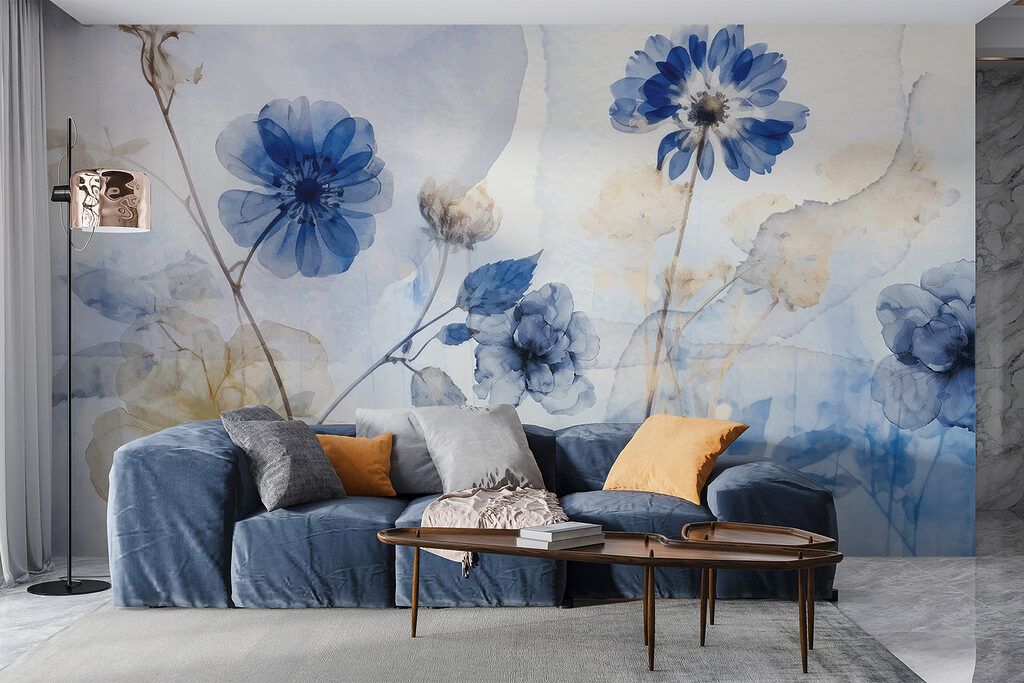 Fiori blu, velature chiare — ambiente 2