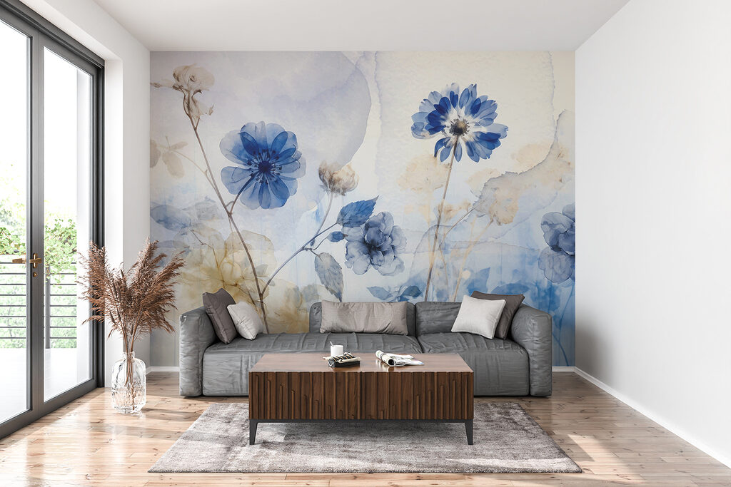 Fiori blu, velature chiare — ambiente 4