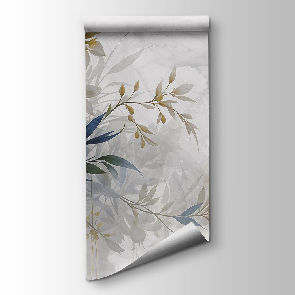 Fiori bianchi, foglie blu — vista del prodotto