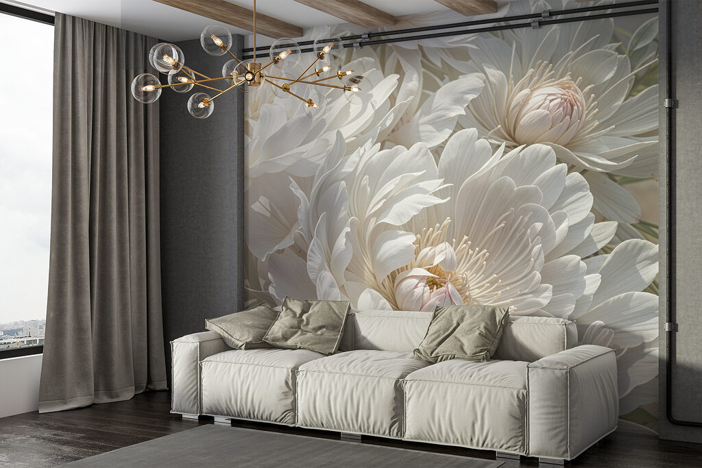 Peonie bianche tra boccioli — ambiente 3