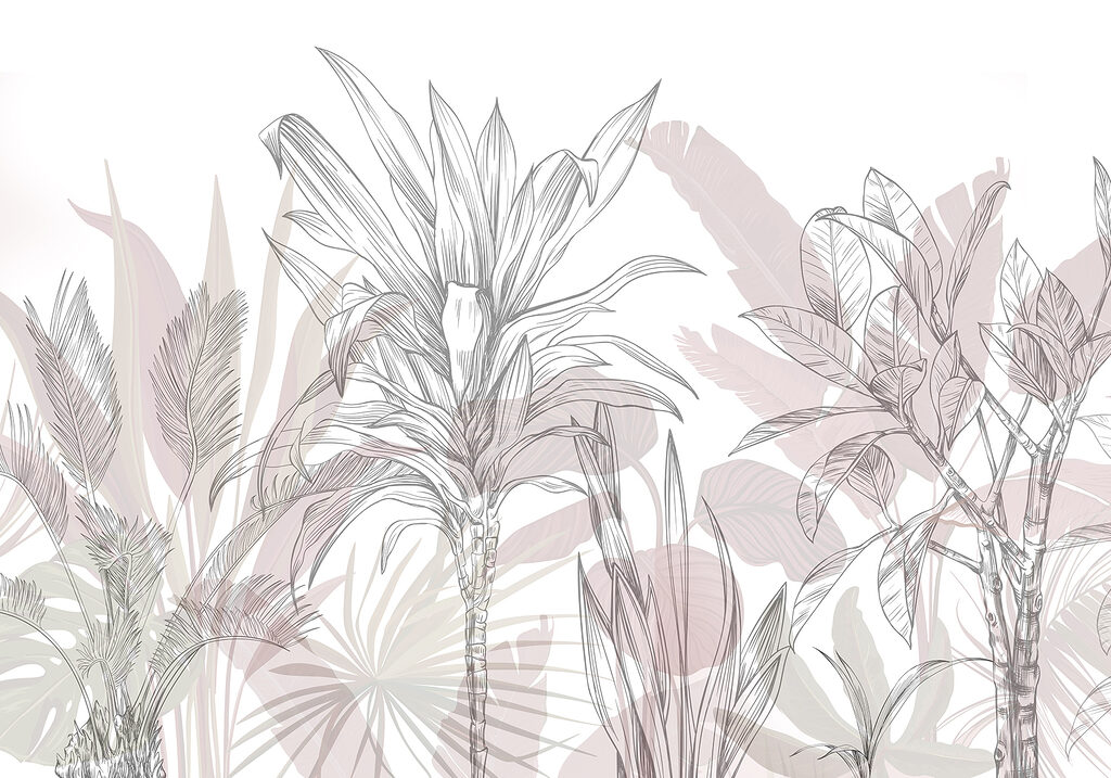 Piante tropicali a schizzo — design completo