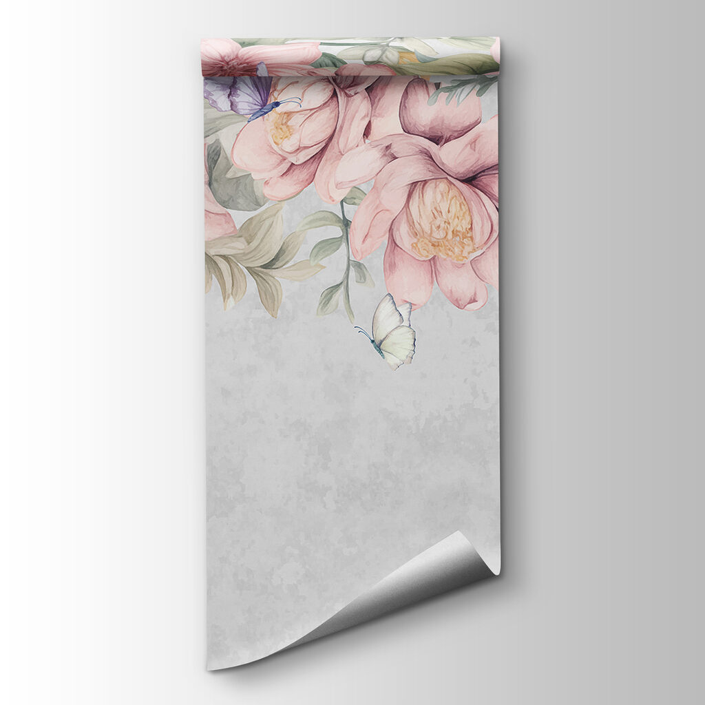 Fiori rosa sopra farfalle — vista del prodotto