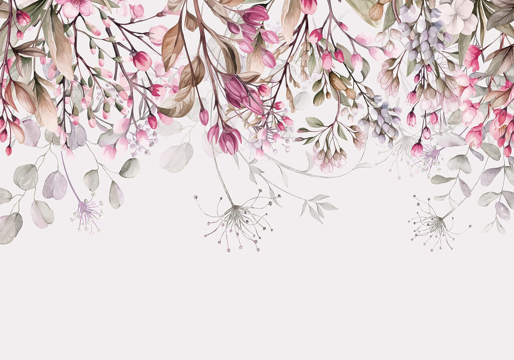 Fiori rosa pendenti — design completo