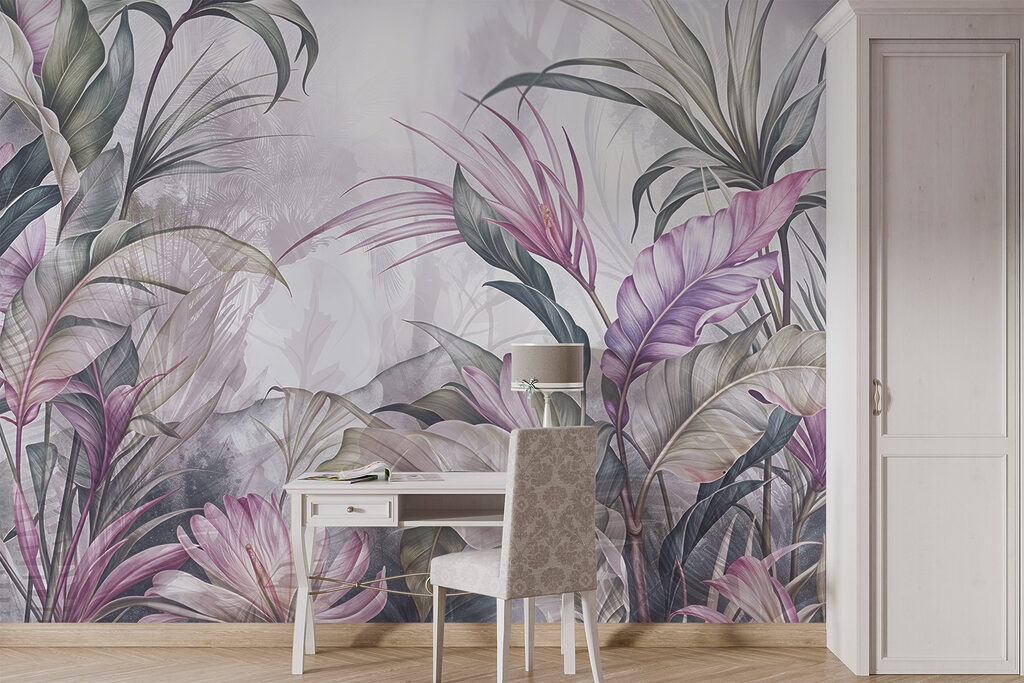 Foglie tropicali fitte in un ambiente