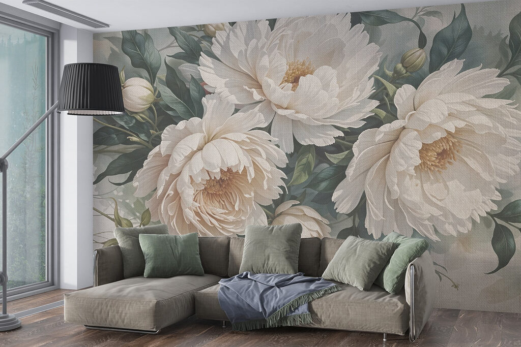 Peonie crema e fogliame — ambiente 6