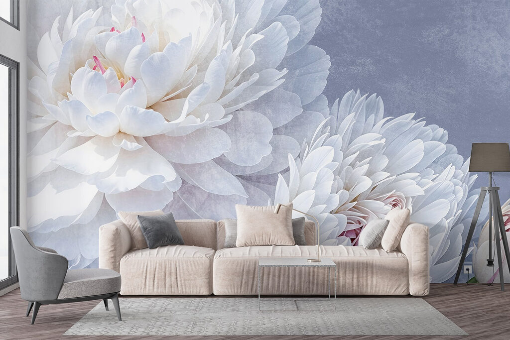 Peonie bianche su lavanda — ambiente 6