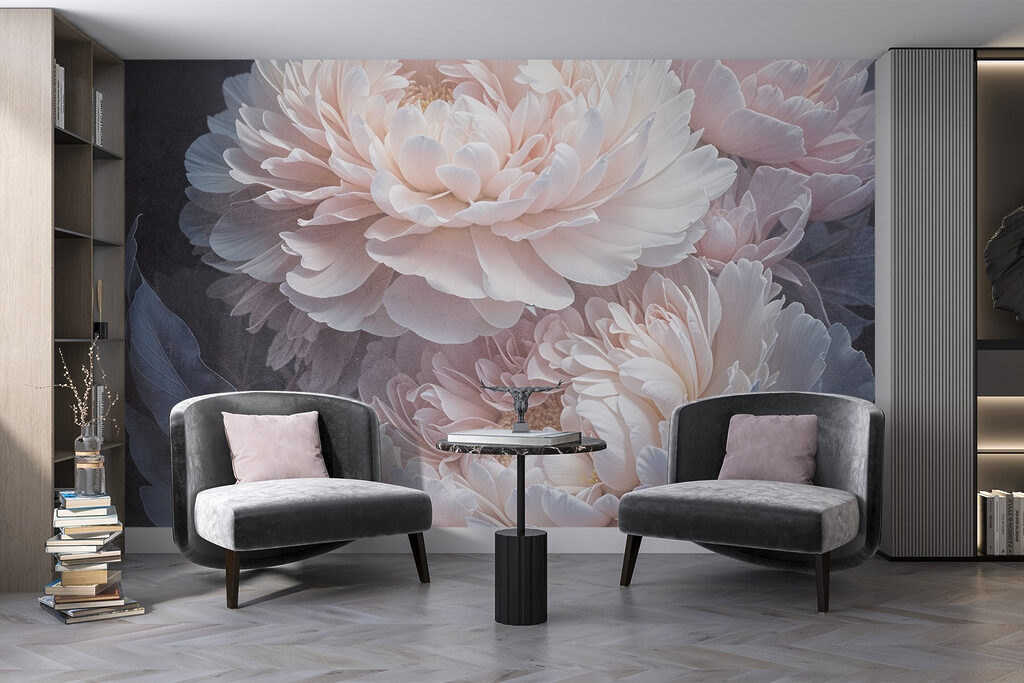 Peonie rosa su antracite — ambiente 4